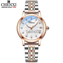 Andra klockor nya Chenxi Women Automatic Mechanical Watch Top Brand Luxury Wrist Watch Waterproof Female Leather Business Clock Reloj de Mujer J230728