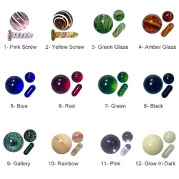 QuartzPro 12 Colors Terp Slurper Marble Accessories, установленные для Quartz Banger / 6 -миллиметровый прядильный жемчуг стеклянные бусинки для Auto Spinner Banger