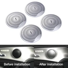 4pcs Car Audio Speaker Car Door Loudspeaker Trim Cover For Mercedes Benz 2015-2018 C Class W205 GLC 2016-2018 E-Class Stainless st289L