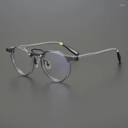 Óculos de Sol Óculos Redondos de Acetato Armação Masculina Personalizada de Alta Qualidade Feito à Mão Designer Eyewear Miopia Lendo Feminino Óculos de Prescrição