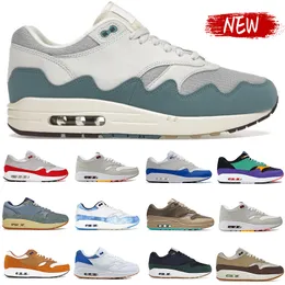 Trainer Maxs 1 87 Tênis de corrida OG Mens coxim Tênis patta ondas Noise Aqua rush marrom Rush Pink Crepe Hemp chiclete branco Designer homens mulheres tênis esportivos ao ar livre