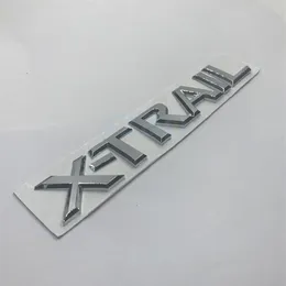 3D-bil bakre emblem Badge Chrome x Trail Letters Silver Sticker för Nissan X-Trail Auto Styling247h