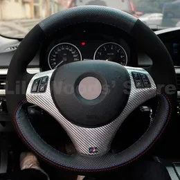 diy Black Genuine Leather Auto Custom Steering Wheel Covers for BMW 128i 135i 325i 328i 328xi 328ixDrive 330xi 335i 335xi 33175u