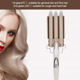 Wysokiej jakości profesjonalny profesjonalny 110-220V Curling Iron Triple Barrel Curler Waver Waver Stylowanie Styler192d