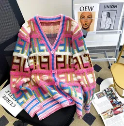 여자 스웨터 2023 가을 새로운 패션 레터 인쇄 여성 스웨터 코트 디자인 감각 여성용 카디건