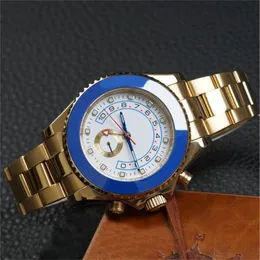 Relógios masculinos de luxo, designer de relógios masculinos, 44 mm, dois tons de ouro, aço inoxidável, relógio mecânico automático, mostrador grande, cronógrafo à prova d'água