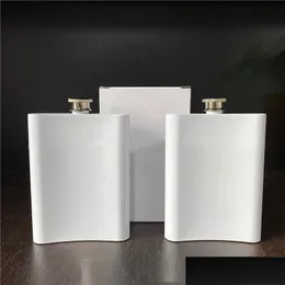 Garrafas de quadril 8 Oz Sublimação em branco Garrafa de água de aço inoxidável Transferência de calor Garrafa portátil de parede dupla Faça você mesmo Dia dos namorados Gif Dhjso