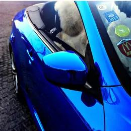 Premium Chrome Blue Mirror Wrap rozciągliwy połysk Chrome winylowe samochod