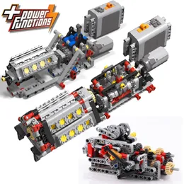 Blocks MOC Creative Electric DIY High tech Parts Assembled Building Motor Gearbox Reverse gear Mechanical Group Model Engine Toy 230731