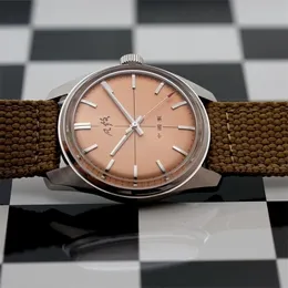 Inne zegarki Merkur Watch Salmon Dial Vintage Casual Sukienka Ręka Mechaniczna dla mężczyzn Relogio Masculino 230729