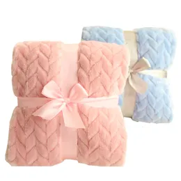 Blankets Swaddling 3D Fluffy Super Soft Kids Bed Spread Wheat Grain Cozy Toddler Bedding Quilt Coral Fleece Furry Child Blanket 230729