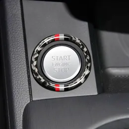 Für Audi A4 2017-2018 Auto Motor Start Stop Zündschlüssel Ring Aufkleber Carbon Faser Kreis Trim Accessories2703