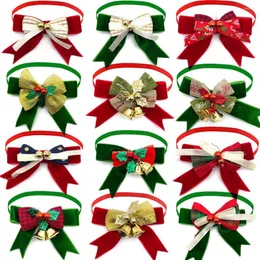 Obroże dla psów 50/100pcs Pet Bowtie Christmas Bow For Small Dogs Remes Flack Produkt Produkt Materiały krawat