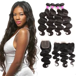 8A klasy Peruvian Virgin Hair Vendors Wave Remy Remy ludzkie splot włosów z zamknięciem czołowego brazylijskiego brazylijskiego rozszerzenia włosów 257B