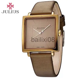 Другие часы Top Julius Lady Women Watch Elegant Simple Square Fashion Worcs Платье Brelet Нейлон настоящий кожаная девочка подарок на день рождения без коробки J230728