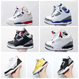 Jumpman 3s Kids Basketball Shoes 4 Black Cat All White Pink Infant Boy Girl Toddlers Fashion Baby Trainers Children Footwear Athletic Outdoor Walking Sneaker