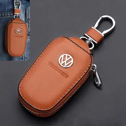Applicable To BMW Mercedes Audi Toyota Honda Buick Land Rover Car Keychain Car Leather Key Case238N