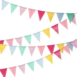 Banner Flags 16M Colorful Jute Linen Flags Pennant Birthday Bunting Banners Wall Hanging Wedding Hanging Banner Party Garland for Home Decor 230731