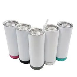 Tumblers Sublimation 16oz 4 in 1 Waterproof Wireless Bluetooth Speaker Tumbler Skinny Straight Stainless Steel Vacuum Insulated Cups 230731