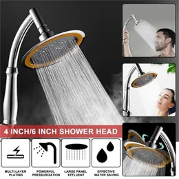 Bathroom Shower Heads 4/6 Inch Shower hea High Pressure Water Saving Hydromassage Rainfall Shower SPA Ultra-thin Showerhead Head Bathroom Accessories 230731