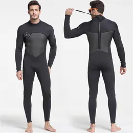 SBART Men's 5mm Black Grey Wetsuit for Scuba Diving Surfing Fullsuit Jumpsuit Wetsuits Neoprene Wet Suit Men307w