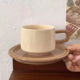 Cups Saucers Pottery China Mate Porcelain Ceramic Espresso Travel Coffee Cute Juego de Tazas Afternoon Tea Set