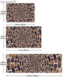 Dywany 3D wydrukowanie matę kuchenną Wejście do okrągłego cegły nadrukowane kuchenne dywan domowy balkon przeciwpoślizgowy dywan dekoracja domu r230731