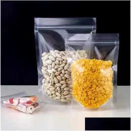 Sacchetti di imballaggio Trasparente Richiudibile Stand Up Sacchetto di immagazzinaggio riutilizzabile in plastica Imballaggio a prova di odore Per caffè Tè Snack Drop Delivery O Otdyk