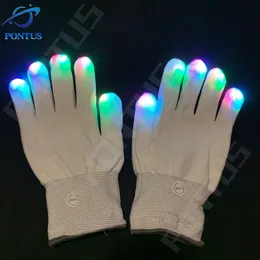 Inne imprezy imprezowe zapasy LED Glow Glove Halloweenowe Rękawiczki palcowe Zabawki Flashing Magic Glovess Dekoracje oświetlenia 230731