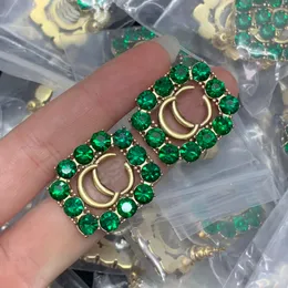 Kolorowe diamenty zielone kryształowe kolczyki urokowe dla kobiety ucha kolczyki