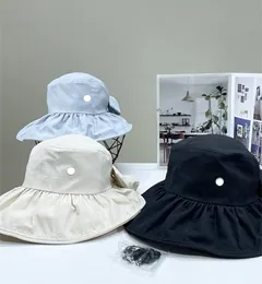 Lu Summer UV Protection Sun Sun Hats Ladies Bucket Hat Caps屋外ソリッドカラー折りたたみ折りたたみ幅の広いブリムビーチパナマキャップ