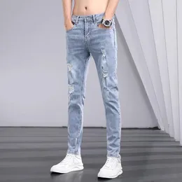 Jeans da uomo 2023 Moda primavera e autunno Tutto elasticizzato Tinta unita Comfort casual Pantaloni piccoli di alta qualità 28-36