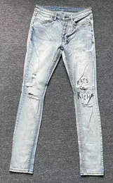 Kusbi Jeans Mens Designers Bants KSB Men's Spring/Summer Warnated مع ثقوب ضئيلة التمدد 30-40FADW