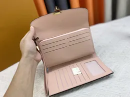 Mulheres Designer Carteiras Luxurys Envelope Long Coin Bolsa Marrom Flor Carta Titulares de Cartão de Tamanho Grande Senhoras de Alta Qualidade Moda Pequena Bolsa de Embreagem