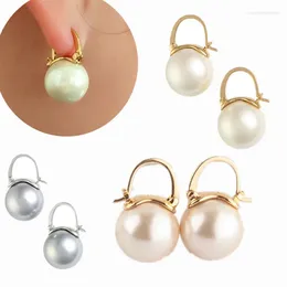 Stud Earrings Copper Brief All-match Super Glass Pearl