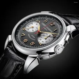 Relógios de pulso Kurvo CYS Série Business Men's Boutique Watch Alta Qualidade Quartz Double Eyes Multifuncional Data Luxo