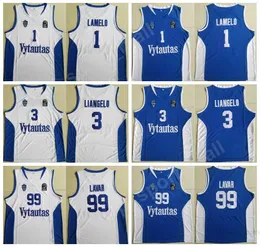 Moive Basketball Lithuania Vytautas Jerseys Men 1 Lamelo Ball 3 Liangelo Ball 99 Lavar Ball Findeys сшитые команды синий цвет белый качество