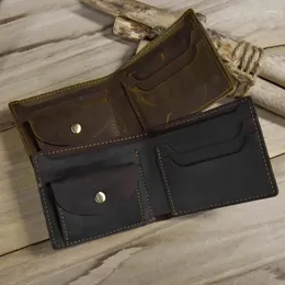 محفظة تصميم بسيطة من الجلد محفظة قصيرة للرجال الذكور حقيقية كوبكين بطاقة محفظة ميني الرجال النحيف النحيف بورت موناي 2023