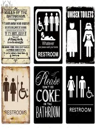 Toilet Sign Plaque Metal Vintage Bathroom Metal Sign Tin Sign Wall Decor for Toilet Bathroom Restroom2494064