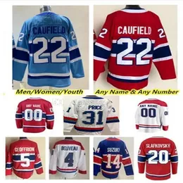 Anpassade barn Youth #22 Cole Caufield Reverse Retro Hockey Jersey Mens 20 Jur Slafkovsky #14 Nick Suzuki Kirby Dach Brendan Gallagher Sean