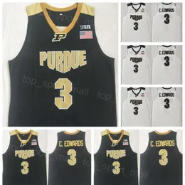 College Purdue Boilermakers Basketball 3 Carsen Edwards Jerseys Team White Black Color All Stitching University Shirt For Sport Fans Breathable Pure Cotton NCAA