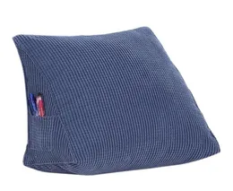 Пушистая твердая пуховая альтернативная треугольная подушка на танкетке с наполнителем для спинки дивана-кровати, вельветовая спинка для чтения, упаковка из 1 шт., сплошной цвет7173793