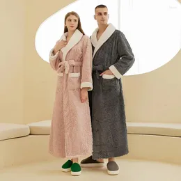 Männer Nachtwäsche Paar Dusche Robe Luxus Jacquard Herbst Winter Fleece Bademantel Pyjamas Mann Und Frau Kimono Morgenmantel