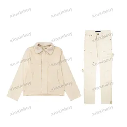 Xinxinbuy Men Designer Designer Coat Jacket Emboss Letter Embroidery Set