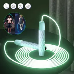 Pular cordas velocidade pular corda transparente led luminoso pular corda crossfit profissional homens mulheres ginásio pvc pular corda treino magro corpo 231101