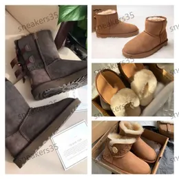 Botas de diseñador Tazz Plataforma de semillas de mostaza Mini bota clásica Diapositivas de piel de castaño Piel de oveja Invierno Mujeres Hombres Zapatos antideslizantes Ante superior Lana Plataforma de otoño Tasman Tamaño 35-43