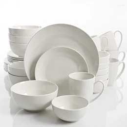 Тарелки 2023 Белый фарфор с индивидуальным логотипом Наборы столовых приборов оптом Посуда