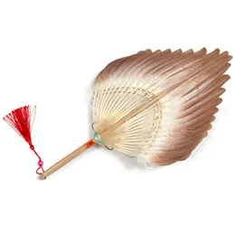 Chinese Natural Goose Ventilador Hand Real Marabou Feather Dance Fan Abanicos Para Boda Eventail A Main