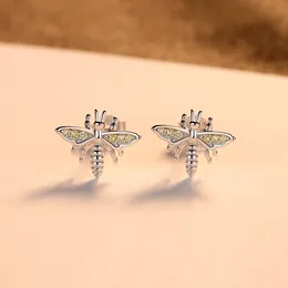 كوري جديد لطيف النحل S925 الفضة عشيق الأقراط مجوهرات السحر النساء Micro inlaid zircon الأقراط