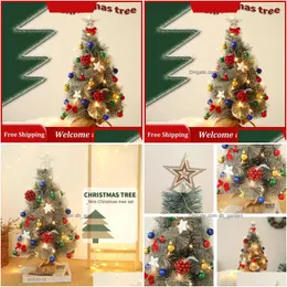 Decorazioni natalizie Decorazioni natalizie Ornamenti da tavolo Decorazione decorativa Albero Aghi di pino Verde Mini Consegna a goccia Dhgarde Dhihy